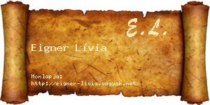 Eigner Lívia névjegykártya